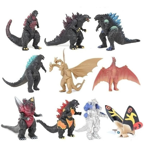 Kit 10 Bonecos Godzilla Earth Shin Gamera Ultraman Coleção